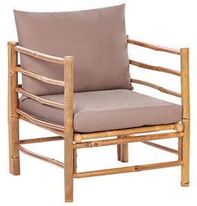 Ötszemélyes bambusz ülőgarnitúra tópszínű párnákkal CERRETO