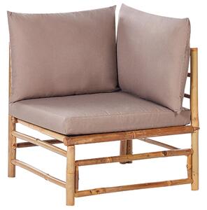 Ötszemélyes bambusz ülőgarnitúra dohányzóasztallal és tópszínű párnákkal CERRETO