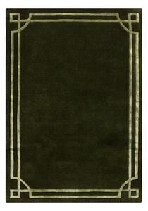 Sötétzöld kézi szövésű gyapjú szőnyeg 160x230 cm Gatsby – Flair Rugs