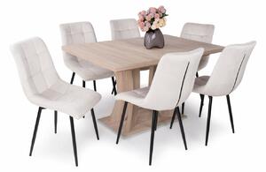 Bella asztal Kitty székekkel | 6 személyes étkezőgarnitúra