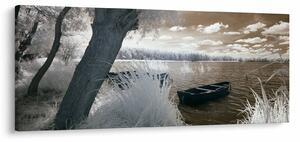 Egy csónak képe a tavon (120x50 cm)