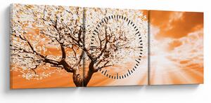 Narancssárga fa képe (órával) (90x30 cm)