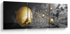 Okker gömbök képe (órával) (90x30 cm)