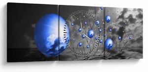 Világoskék gömbök képe (órával) (90x30 cm)