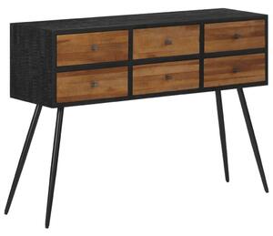VidaXL tömör újrahasznosított tíkfa tálalóasztal fiókkal 116x30x76 cm