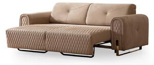 Versailles Gold bársony kanapé, elektromosan ágyazható
