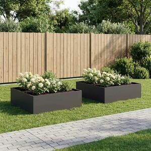 VidaXL Kerti cserép 2 db Fekete 100 x 100 x 30 cm