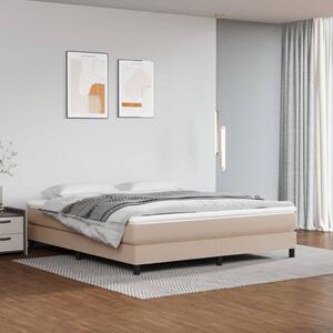 Cappuccino színű műbőr rugós ágy matraccal 160 x 200 cm
