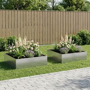 VidaXL Kerti cserép 2 db Ezüst 100 x 100 x 30 cm Horganyzott Acél
