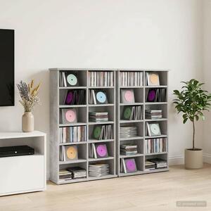 VidaXL CD szekrény 2 db Betonszürke 60 x 17 x 92 cm Szerelt Fa
