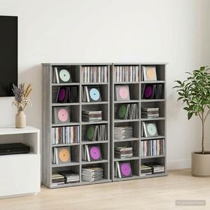 VidaXL CD szekrény 2 db Szürke Sonoma 60 x 17 x 92 cm Szerelt Fa