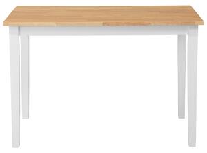 Klasszikus Étkezőasztal Fehér És Natúr Fa Színben 114 x 68 cm GEORGIA