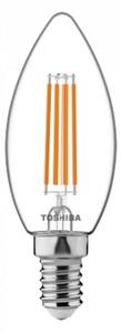 LED lámpa , égő , izzószálás hatás , filament , gyertya , E14 foglalat , 4.5 Watt , meleg fehér , TOSHIBA , 5 év garancia
