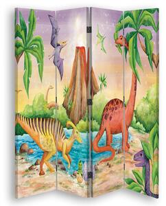 Gario Paraván Színes dinoszauruszok a tónál Méret: 145 x 170 cm, Kivitelezés: Klasszikus paraván