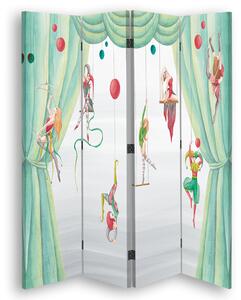 Gario Paraván Cirkuszi akrobaták és egy zöld függöny Méret: 145 x 170 cm, Kivitelezés: Klasszikus paraván