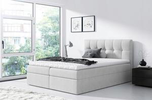 Rex egyszerű ágy 120x200, világos szürke + TOPPER