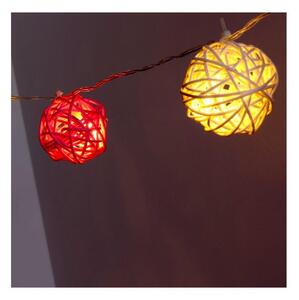 Iris Gömb alakú fonott/rattan/4m/fehér/20db LED-es/3xAA elemes fénydekoráció
