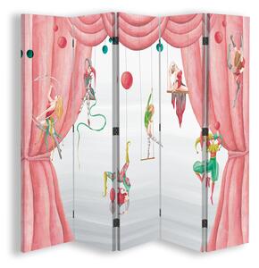 Gario Paraván Cirkuszi akrobaták és egy rózsaszín függöny Méret: 180 x 170 cm, Kivitelezés: Klasszikus paraván