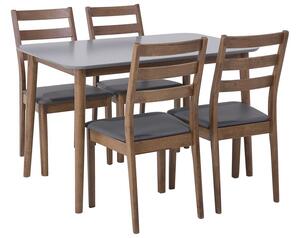 Divatos étkezőszék szett egy asztallal és négy székkel barna és szürke színben 118 cm MODESTO