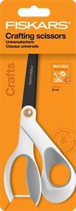 Olló, általános, tapadásmentes, 21 cm, FISKARS "Titanium", fehér