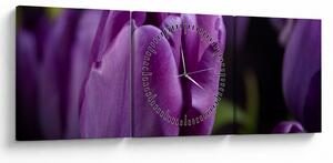 Tulipán vírág képe (órával) (90x30 cm)