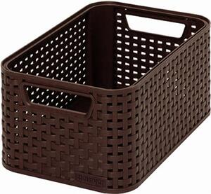 Rattan hatású kosár, 6l, sötétbarna, CURVER "Style S"