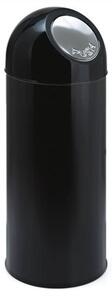 Nyomófedeles szemetes, 55 l, fém, VEPA BINS, fekete