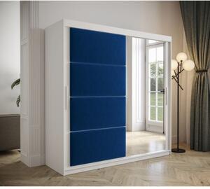 TALIA tolóajtós szekrény 200 cm - fehér / kék