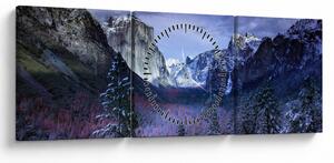 Téli hegyi tájkép (órával) (90x30 cm)