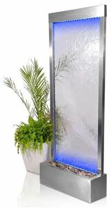 LED-es kerti vízfal szökőkút üveg fallal 150x45 cm