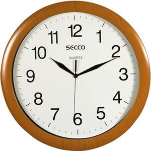 Falióra, 33 cm, SECCO "Sweep Second", fa hatású keret