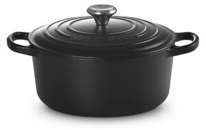 Le Creuset Signature kerek öntöttvas sütő-főzőedény, 22cm, 3,3 l, fekete