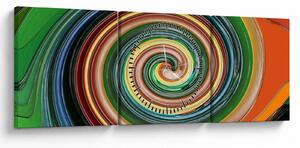Absztrakt kép - színes spirál (órával) (90x30 cm)