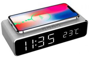Gembird DAC-WPC-01-S Digital alarm clock with wireless charging function Silver