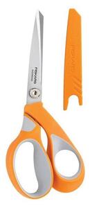 Olló, általános, 21 cm, FISKARS "RazorEdge Softgrip", narancssárga