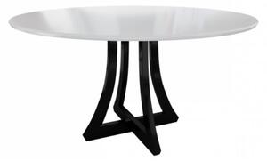 TULZA 2 kerek étkezőasztal - csillogó fehér / csillogó fekete