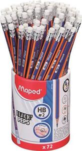 Grafitceruza radírral ceruzatartó, HB, háromszögletű, MAPED "Black`Peps Navy", 72db/disp
