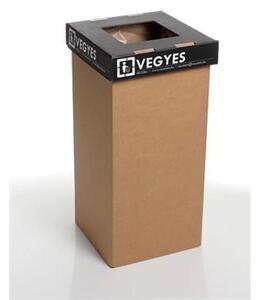 Szelektív hulladékgyűjtő, újrahasznosított, 20 l, RECOBIN "Mini", fekete