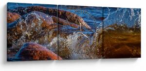 Részletes kép - víz a kövek között (órával) (90x30 cm)
