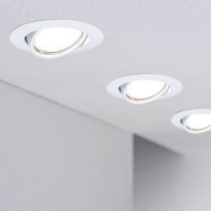 Paulmann Base süllyesztett spotlámpa, 10 darabos készlet, fehér, dimmelhető, Fehér / opál, Nappali / Étkező, fém, Modern