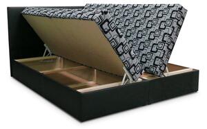 DANIELA ellenálló kárpitozással rendelkező ágy tárolóhellyel 180x200, fekete