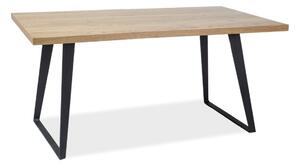 HAWK étkező asztal, 77x90x150, tölgy/fekete