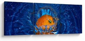 Kép - narancs a vízben (órával) (90x30 cm)