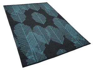 Kétoldalas fekete és kék szőnyeg 140 x 200 cm MEZRA