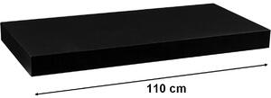 Fali polc STILISTA® Volato 110 cm - fekete matt