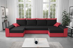 PARI praktikus U-alakú ülőgarnitúra - piros / fekete