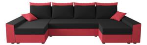 PARI praktikus U-alakú ülőgarnitúra - piros / fekete