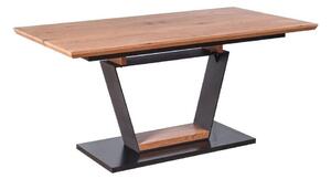 Asztal Houston 1141, Arany tölgy, Fekete, 77x90x160cm, Hosszabbíthatóság, Közepes sűrűségű farostlemez, Közepes sűrűségű farostlemez, Fém