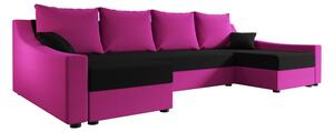 OMNIA elegáns U-alakú ülőgarnitúra - rózsaszín / fekete