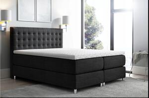 LUCA boxspring ágy 200x200 - fekete + INGYENES topper